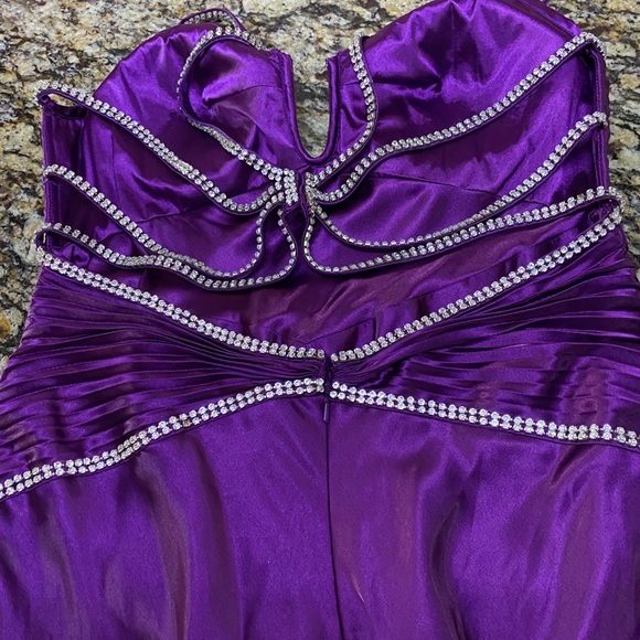 La Femme Purple gown with Rhinestones 12 - Picture 12 of 15